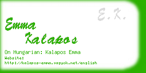 emma kalapos business card